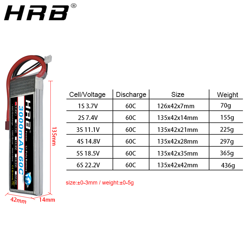 HRB lipo Battery 2S 3S 4S 6S 5 - 4S Lipo Battery 14.8V 6000Mah review and price